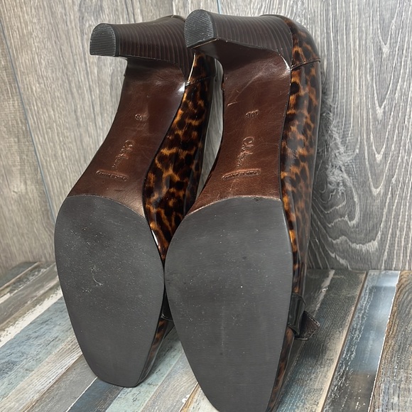 Cole Haan Nike Air Women’s Leopard Print Patent Leather Heels Square Toe Sz. 10B - Picture 11 of 13